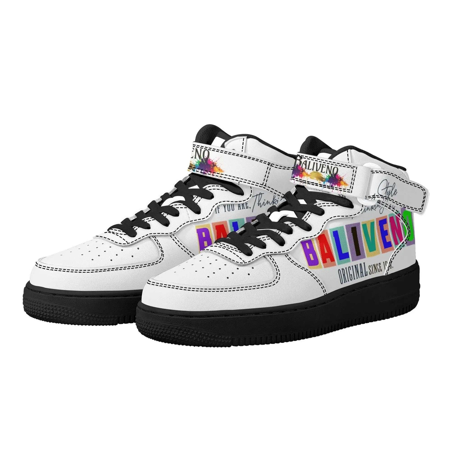 Baliveno UnisexBaliveno Unisex High Top Leather Sneakers* Custom all-over printed shoes with lace-up and velcro closure construction for a snug fit.* Made of high-quality eco-friendly PU upper to keep your shoes clean, wa[Bal]