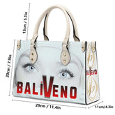 Baliveno Luxury leather HandbagBaliveno Luxury leather HandbagCrafted with quality vegan PU leather, this printed tote boasts a structured silhouette with dual top handles for a balanced, hands-free carry. A top zipper closure [Bal]