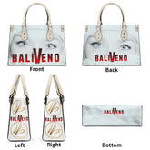 Baliveno Luxury leather HandbagBaliveno Luxury leather HandbagCrafted with quality vegan PU leather, this printed tote boasts a structured silhouette with dual top handles for a balanced, hands-free carry. A top zipper closure [Bal]