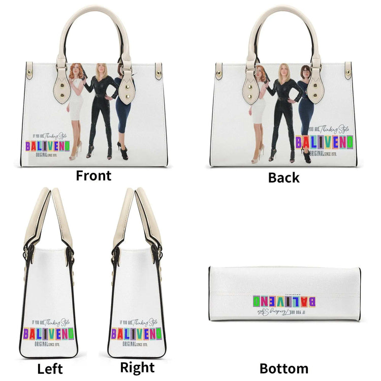 Baliveno Luxury leather HandbagBaliveno Luxury leather HandbagCrafted with quality vegan PU leather, this printed tote boasts a structured silhouette with dual top handles for a balanced, hands-free carry. A top zipper closure [Bal]