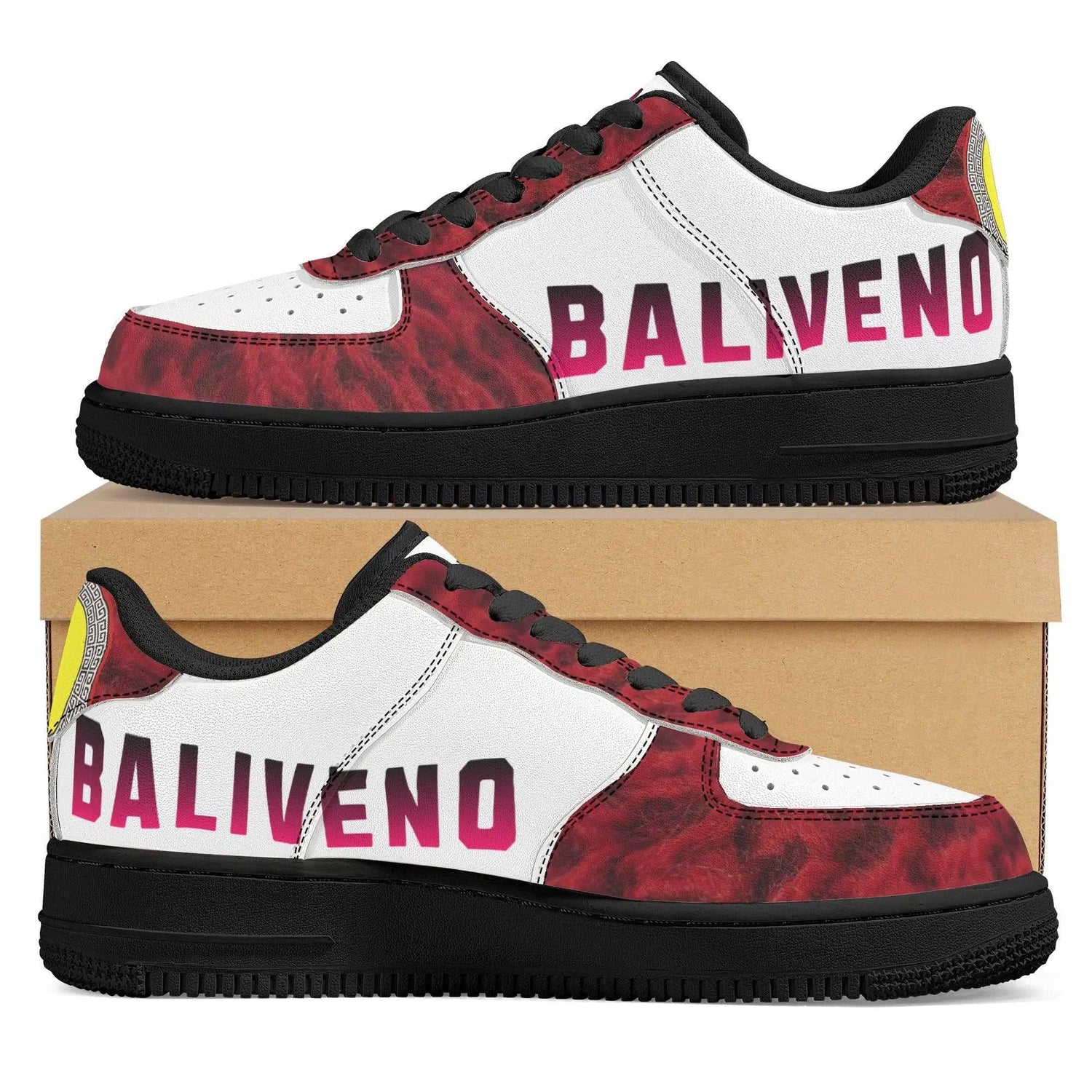 Baliveno Low Top Luxury Leather Sport SneakersBaliveno Low Top Luxury Leather Sport Sneakers* Custom all-over printed shoes with a low top and lace-up closure construction for a snug fit.* Made of high-quality eco-friendly PU upper to keep your shoes clean,[Bal]