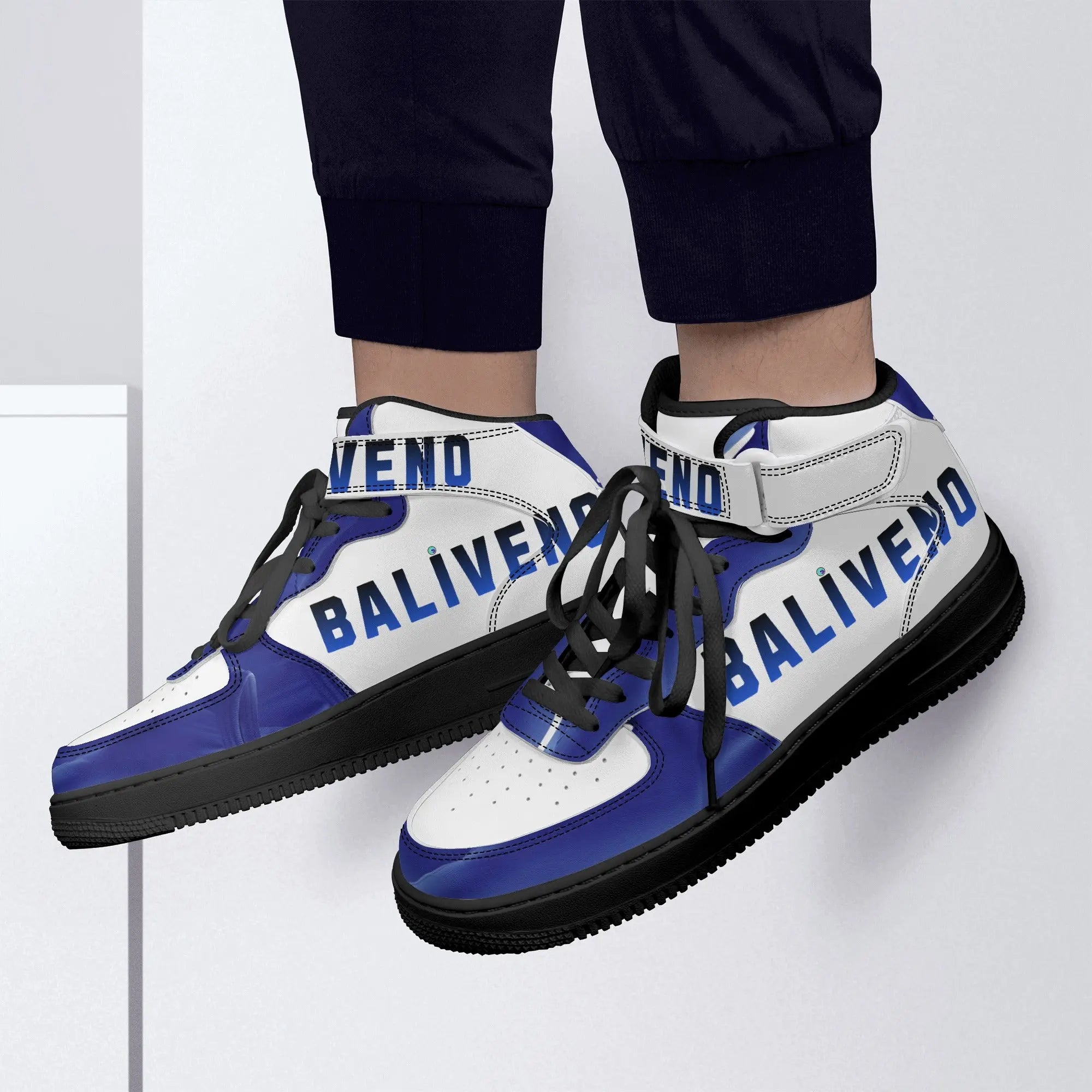 Baliveno Mens luxury High Top Leather Sneakers - BALIVENO