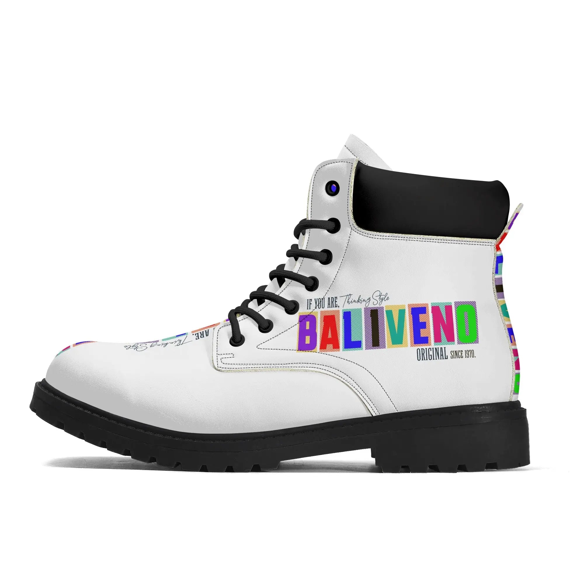 Baliveno Mens Upgraded Black Out sole Leather All Season Boots - BALIVENO