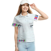 Baliveno Womens All Over Print minimalist Polo ShirtBaliveno Womens All Over Print minimalist Polo ShirtElevate your casual style with the chic Baliveno Women&
