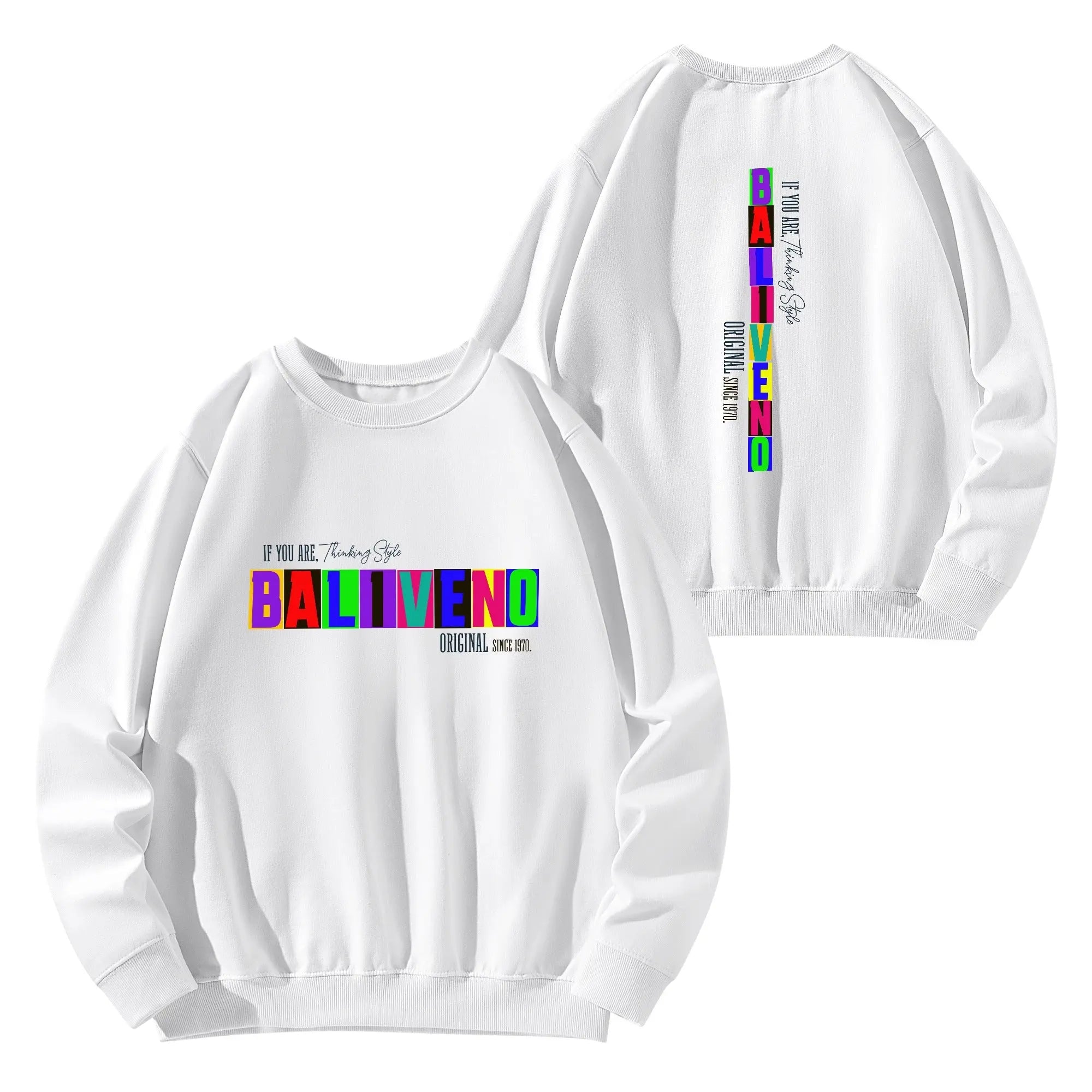 Baliveno Front & Back Printing Unisex Cotton Sweatshirt for all luxury  fashion enthusiast. - BALIVENO