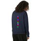 Baliveno unisex cotton sweatshirt with front and back print displaying colorful design on back.