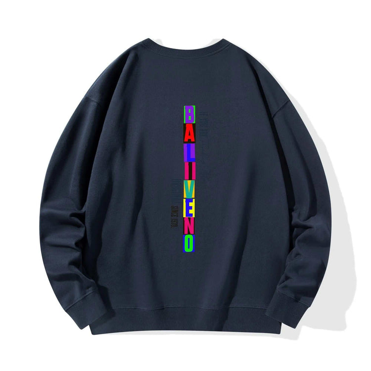 Baliveno Front & Back Printing Unisex Cotton Sweatshirt for all luxury* Made from soft and comfortable cotton fabric, perfect for both men and women.* Features four vibrant and unique customized printing designs on the front and back.*BALIVENO FASHION HOUSE LTDBaliveno Front & Back Printing Unisex Cotton Sweatshirt for all luxury  fashion enthusiast.Baliveno