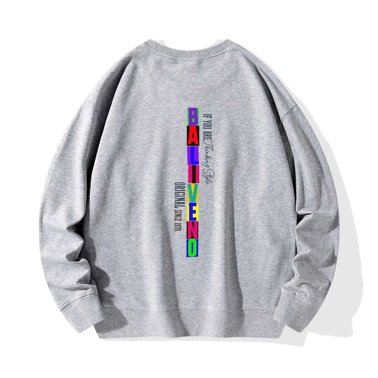 Baliveno Front & Back Printing Unisex Cotton Sweatshirt for all luxury* Made from soft and comfortable cotton fabric, perfect for both men and women.* Features four vibrant and unique customized printing designs on the front and back.*BALIVENO FASHION HOUSE LTDBaliveno Front & Back Printing Unisex Cotton Sweatshirt for all luxury  fashion enthusiast.Baliveno