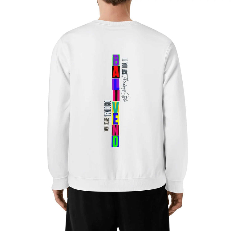Baliveno Front & Back Printing Unisex Cotton Sweatshirt for all luxury* Made from soft and comfortable cotton fabric, perfect for both men and women.* Features four vibrant and unique customized printing designs on the front and back.*BALIVENO FASHION HOUSE LTDBaliveno Front & Back Printing Unisex Cotton Sweatshirt for all luxury  fashion enthusiast.Baliveno