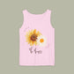 Sunflower "Be Happy" Tank Top — Floral Summer Casual Tank Top