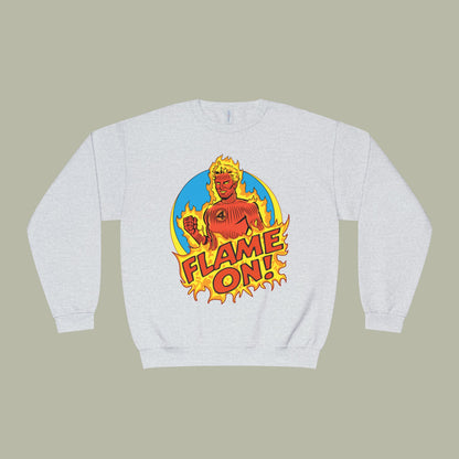 Flame On! Retro Fantastic Four Graphic Crewneck Sweatshirt