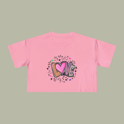 LOVE Heart Graffiti Crop Tee — Cute Love Graphic Top