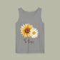 Sunflower "Be Happy" Tank Top — Floral Summer Casual Tank Top