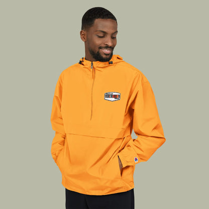 Packable Anorak Jacket – Orange Lightweight Windbreaker by BALIVENO