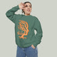 Law of Identity Sweatshirt — Abstract Orange Tree Face Graphic Crewneck