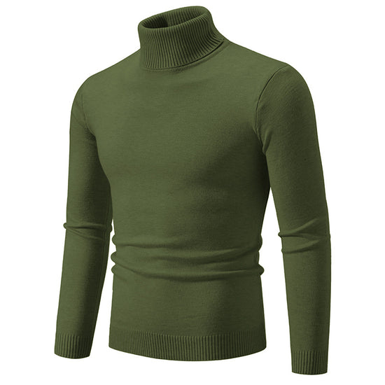 Mens Slim-Fit Turtleneck Sweater In Plus Sizes Knitted Base Layer