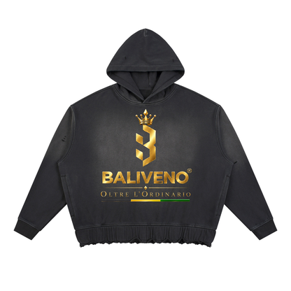 Baliveno Unisex Sunfade Ripped Boxy Hoodie