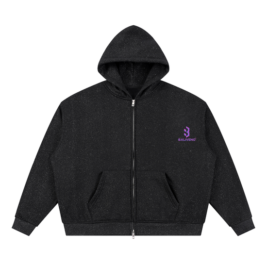 Unisex Sparkles Full Zip Boxy Hoodie