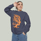Law of Identity Sweatshirt — Abstract Orange Tree Face Graphic Crewneck