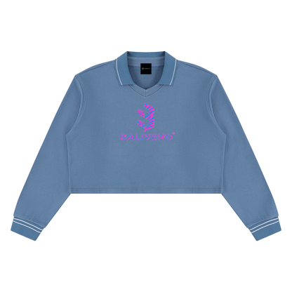 Baliveno Women’s Crop Collared Sweatshirt