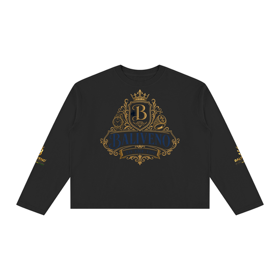 Baliveno Unisex Vintage Wash Long Sleeve Boxy T-Shirt
