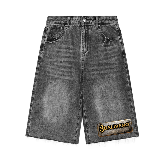 Baliveno Men’s Vintage Wide Leg Denim Shorts