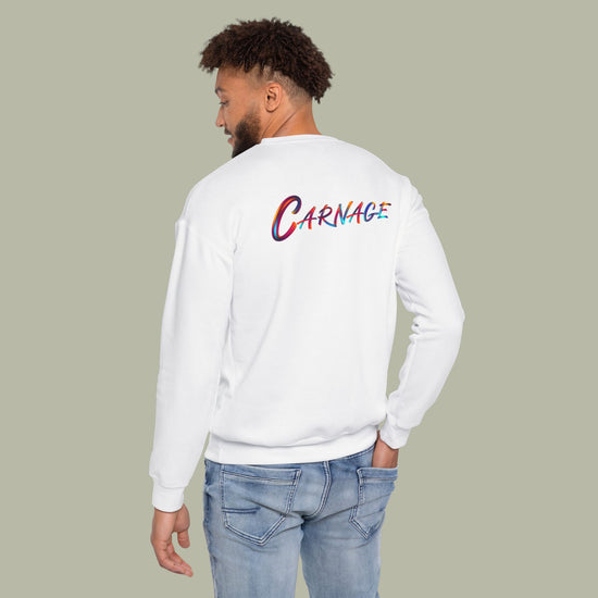 Carnage Sweatshirt — Bold Color-Blend Unisex Crewneck