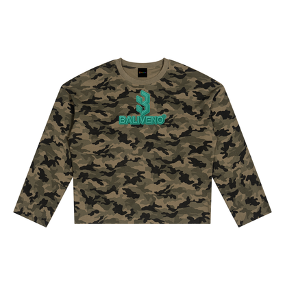 Baliveno Unisex Camo Waffle Raw Edge T-Shirt