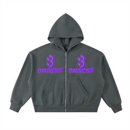 BALIVENO Fleece Full-Zip Boxy Hoodie — Studio 02