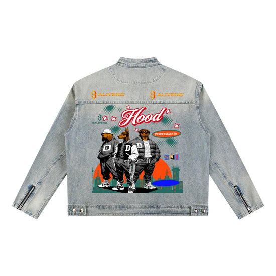 Baliveno Vintage Wash Zip Denim Jacket