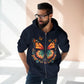 Butterfly Graphic Zip Hoodie — Colorful Monarch Chest & Bold Back Typography