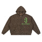 Unisex Leopard Print Waffle Full Zip Hoodie