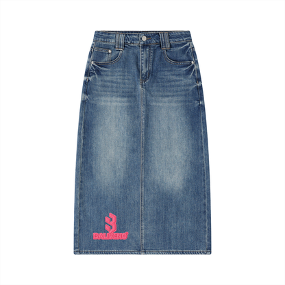 Baliveno Women’s Vintage Wash Denim Skirt