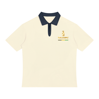 Unisex Color Block Quarter-Zip Polo Shirt