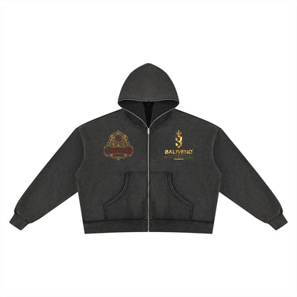 Baliveno Unisex Vintage Wash Fleece Boxy Hoodie