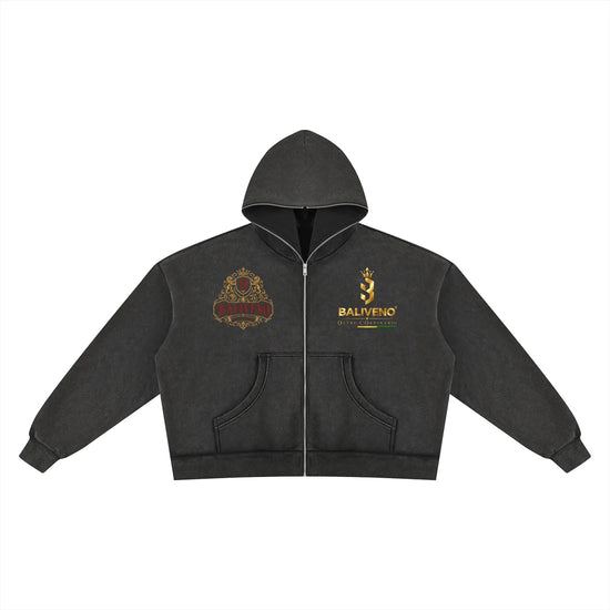 Baliveno Unisex Vintage Wash Fleece Boxy Hoodie