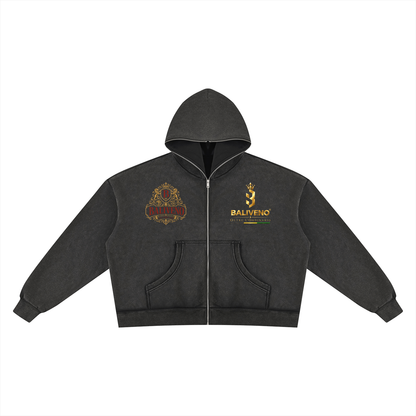 Baliveno Unisex Vintage Wash Fleece Boxy Hoodie