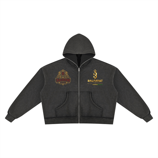 Baliveno Unisex Vintage Wash Fleece Boxy Hoodie