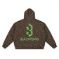 Unisex Leopard Print Waffle Full Zip Hoodie