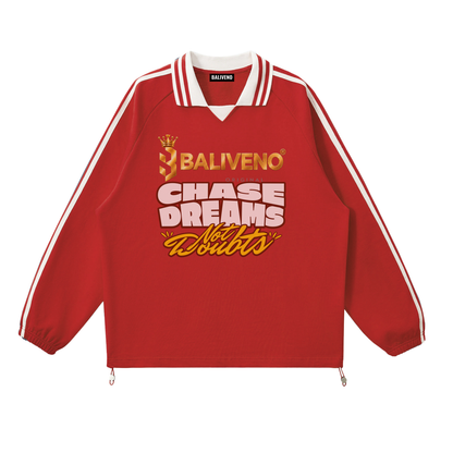 BALIVENO Striped Lapel-Collar Sweatshirt — Studio 01
