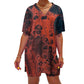 V-neck bat sleeve two piece set