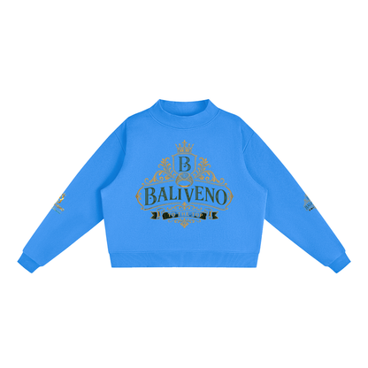 Baliveno Luxurious Essential Fleece Mock-Neck Crew Sweatshirt