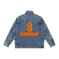Baliveno Vintage Wash Printed Zip Up Denim Jacket