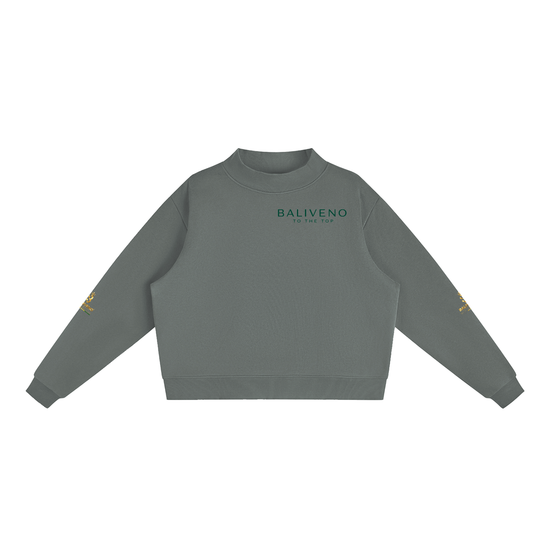 Baliveno Essential Fleece Mock-Neck Crew Sweatshirt