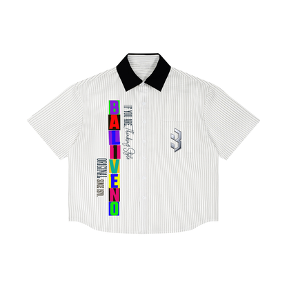 Baliveno Vibrant Unisex Striped Boxy Contrast Collar Shirt