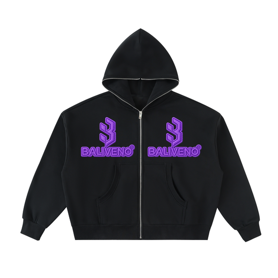 BALIVENO Fleece Full-Zip Boxy Hoodie — Studio 02
