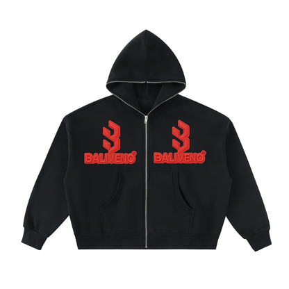 BALIVENO Fleece Full-Zip Boxy Hoodie — Studio 01