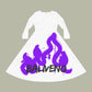 Dance Dress — White Long Sleeve AOP with Purple "BALIVENO VIVE" Graffiti Dance Dress