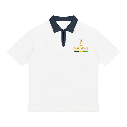Unisex Color Block Quarter-Zip Polo Shirt