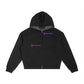 Contrast Plaid Boxy Zip Hoodie